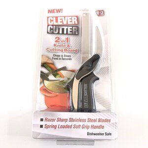 Clever Cutter 2-In-1 Knife & Cutting Board With Stainless Steel Blades & Soft Gr